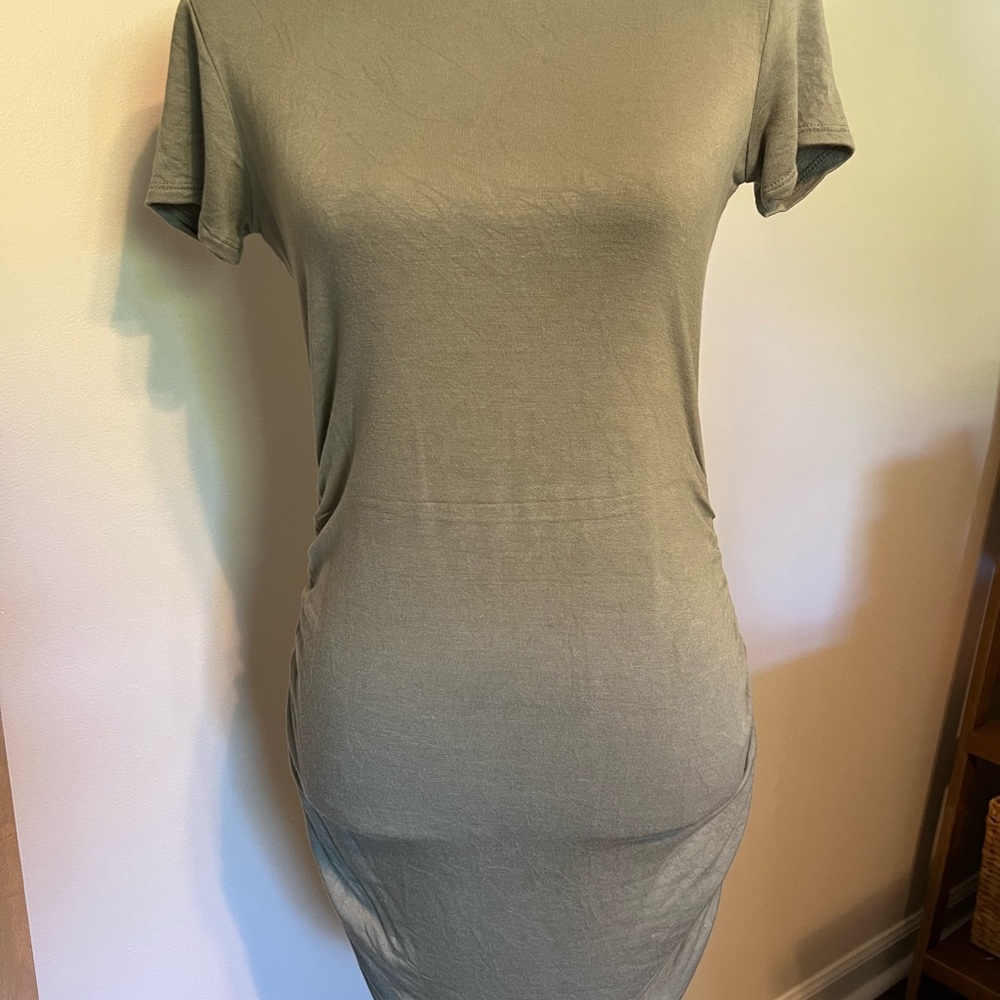 Sage Green Short Sleeve Dress